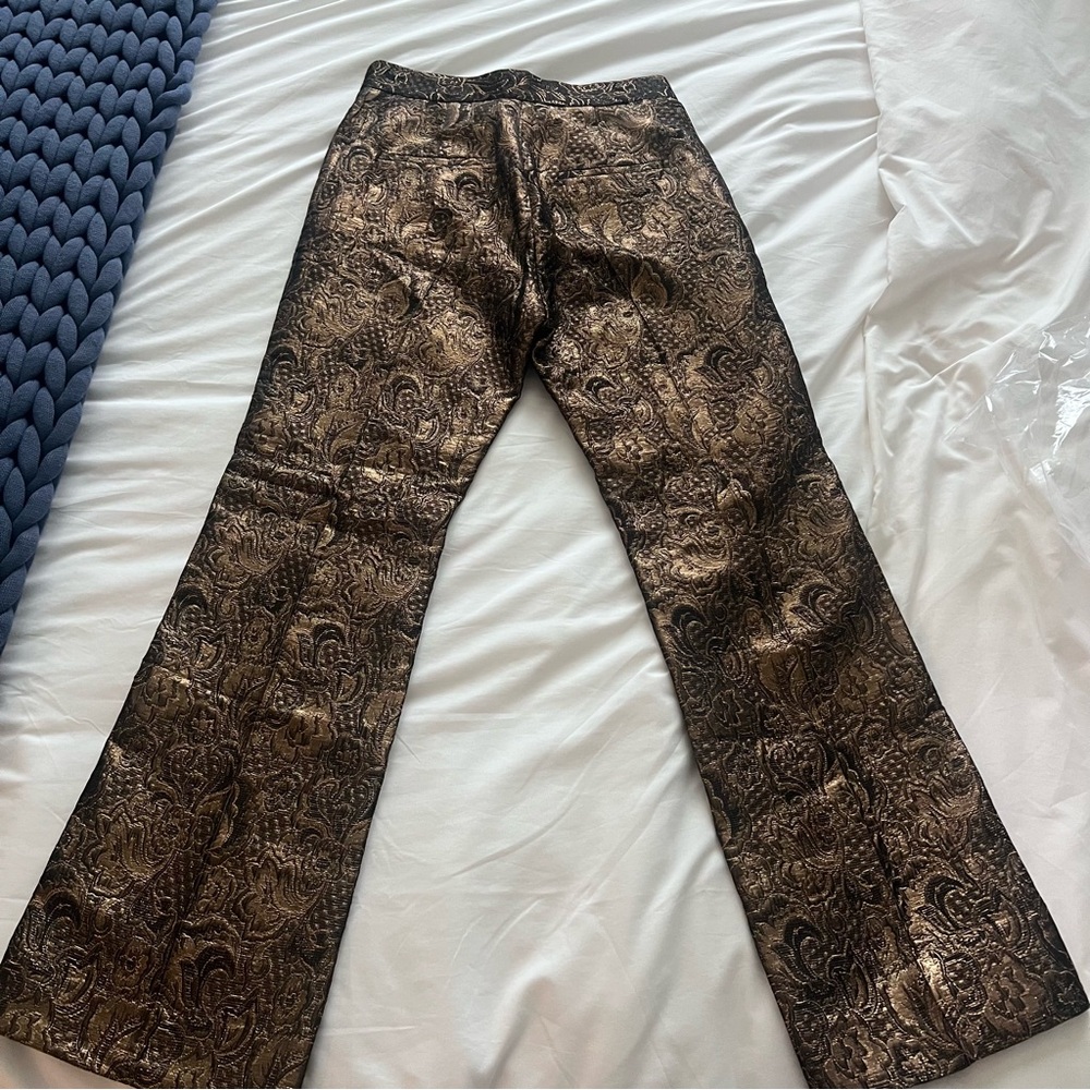 SANDRO | $370 NWOT Goldy Brocade Cropped Straight Leg Jacquard Trouser Pants